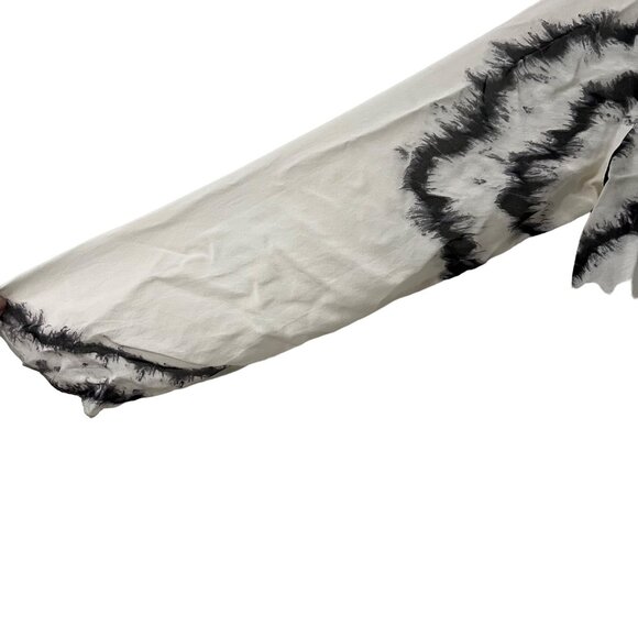 Haute Hippie Womens white Black Silk Tie Dye Open Duster Cardigan Size Medium - Picture 2 of 5